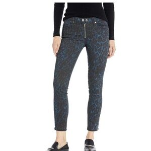 Ramy Brook Leopard Print Kate Mid Rise Moto Skinny Jeans Size 27